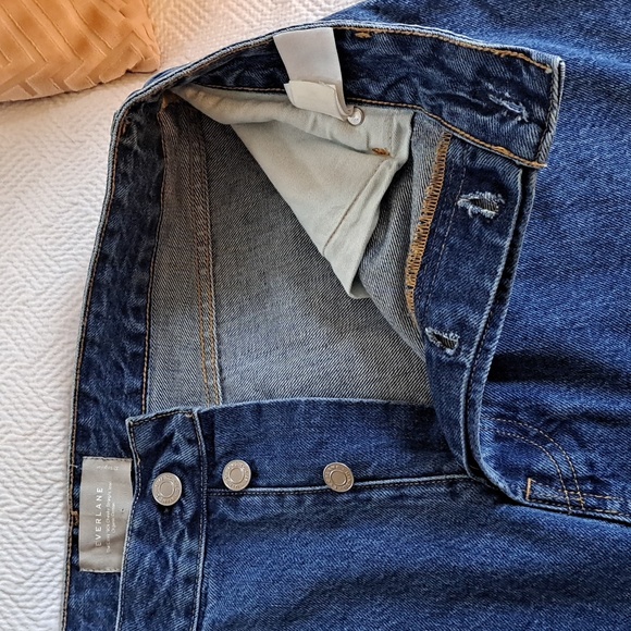 NWOT EVERLANE Womens Curvy 90's Cheeky Straight 100% Cotton Med. Wash Jeans 33R - Picture 5 of 8